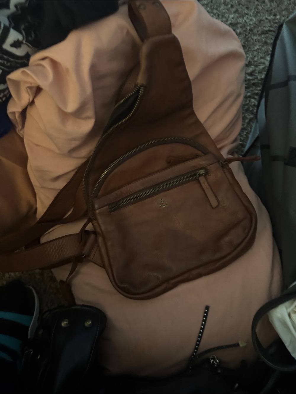 Harbor Bay Brown Leather Sling Belt Bag